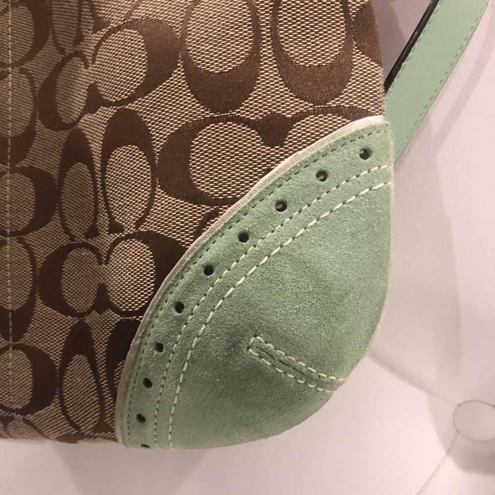Coach handbag purse green mint monogram medium - Picture 5 of 7